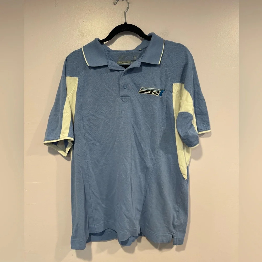 Blue and white‎ corvette ZR1 polo